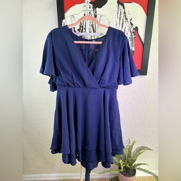 Dresses & Skirts - blue dress XL Tie back NWOT